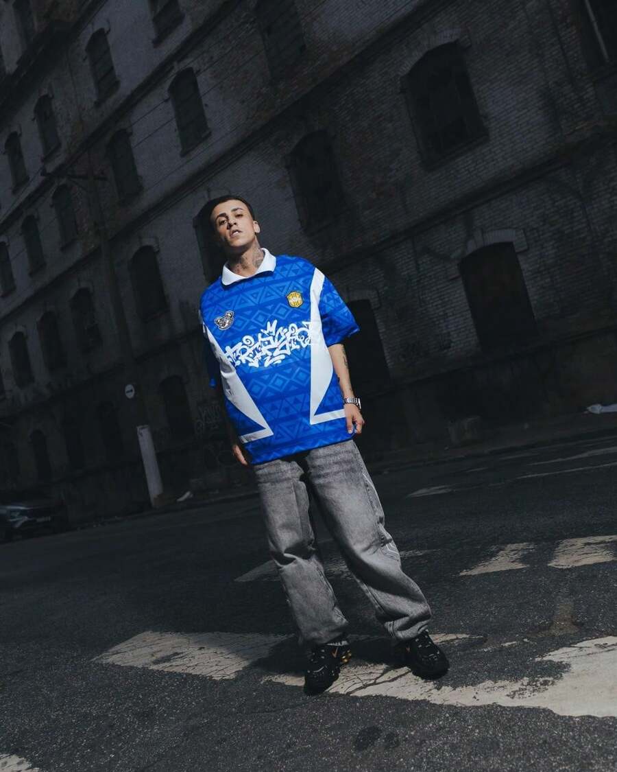 Brazil Trip Side World Cup T-Shirt, Oversized Streetwear, World Cup - Màu xanh lam - Xem 1