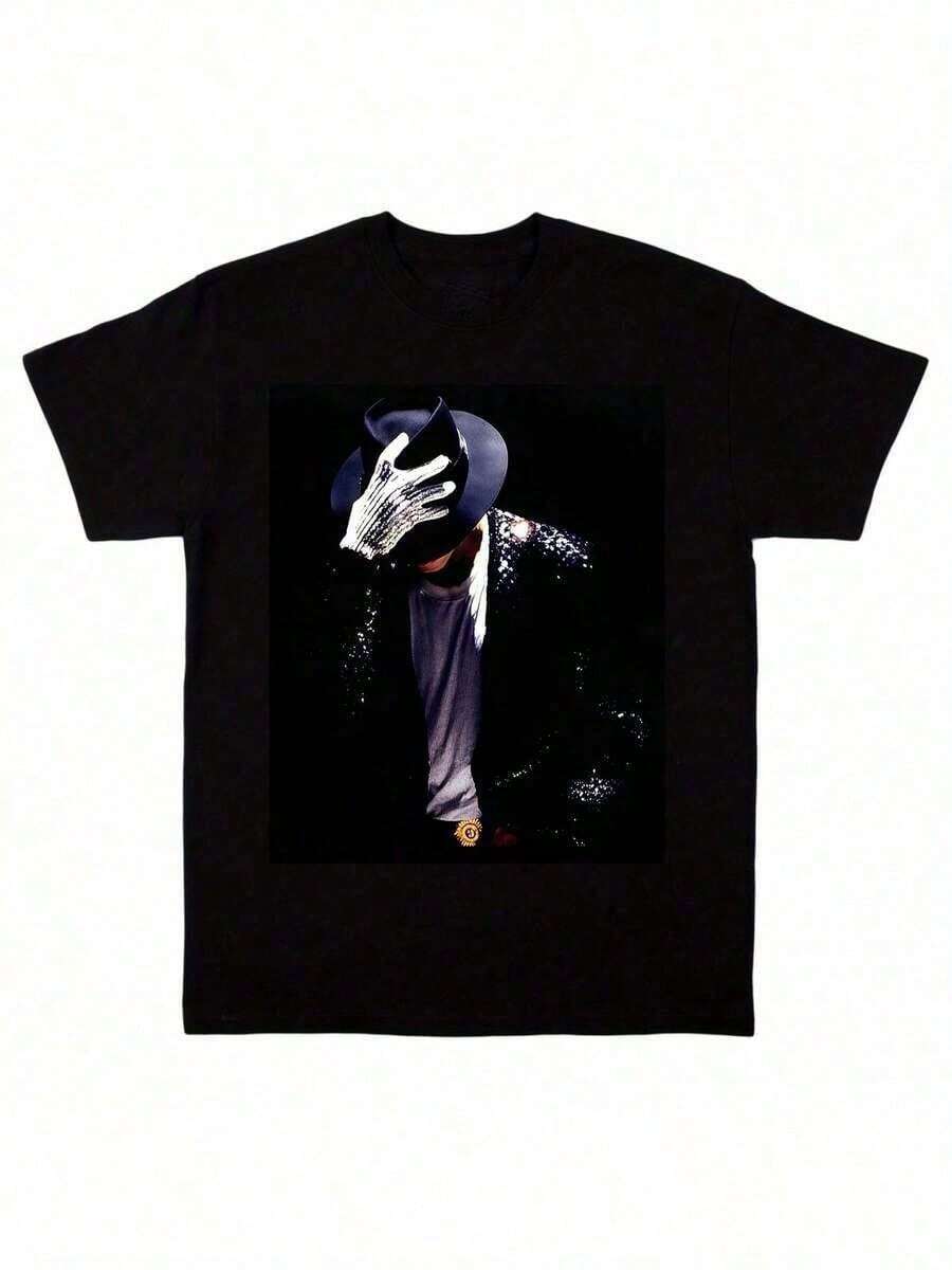 Men's Graphic T-Shirt,Jersey Hombre, Baggy Hombre, Chándal Hombre, 180g Pure Cotton Glove On Face Vintage 80s Style T Shirt Stretched Versatile Slightly Stylish Fashion Unisex Breathable Print Round Neck Short Sleeve Designer Clothes Top For Casual Attire Homme Graphic Streetwear Summer Soft Comfortable Casual - 黑色1 - 查看 1