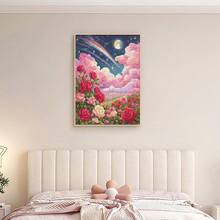 Fantasy Rose Garden Diamond Painting Kit Full Round Drill Rainbow Sky DIY Home Decoration Gift 30x40cm/11.81x15.75inch - View 4