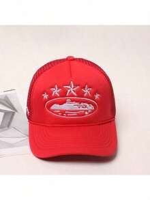 新款欧美棒球帽，邮轮刺绣，卡车帽，五角星网眼帽，时尚星形设计 - 五顆星 - 查看 13