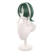 Tóc giả ngắn 14 inch màu xanh lá cây pha trộn kiểu Bobo Gachiakuta Cosplay Guita Hebby, chất liệu tổng hợp, chịu nhiệt, thích hợp cho Halloween và các bữa tiệc. - Ombre - Xem 3