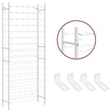 vidaXL Weinregal Für 96 Flaschen Weiß Metall - White - View 8