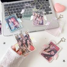 Hộp đựng thẻ INS Angel Heart chấm bi, hộp bảo vệ ảnh chụp lấy liền 3 inch dành cho học sinh, phụ kiện trưng bày thẻ treo bằng acrylic hình ngôi sao thần tượng. - Hình chữ nhật - Xem 4