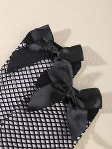 1 par de calcetines de rejilla con lazo para niñas bebés, elásticos y transpirables, apropiados para el verano - Multicolor - Ver 3