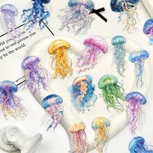50pcs Colorful Jellyfish Stickers For Scrapbooking, Diary, Phone Case, Skateboard, Guitar, Tablet, Planner - Multicolor - View 1