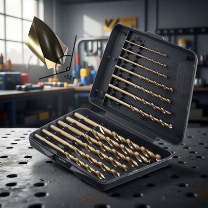Bộ 13 mũi khoan xoắn tốc độ cao - Với đầu mũi khoan được đánh bóng, thích hợp cho kim loại, vật đúc, gỗ, nhựa - Lý tưởng cho kỹ thuật và sử dụng chuyên nghiệp, hoàn hảo cho máy khoan điện (máy khoan bàn, dụng cụ cầm tay).