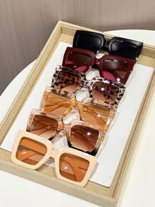 6pcs Vintage All-Match Elegant Living Women Fashion Eyeglasses For Musical Festival Street-Photography Tropical Beach Vacay Accessories - Multicolor - View 1