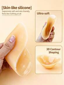 Smooth Shoulder Round Shoulder Savior! Invisible Silicone Shoulder Pads, Right Angled Shoulder, Suit Shirts, T-Shirts, Sweaters, Wedding Dresses, Hanfu, Photography, Daily Commuting, Dating, Ultra-Thin, Seamless Self-Adhesive Shoulder Pads - Multicolor - View 4