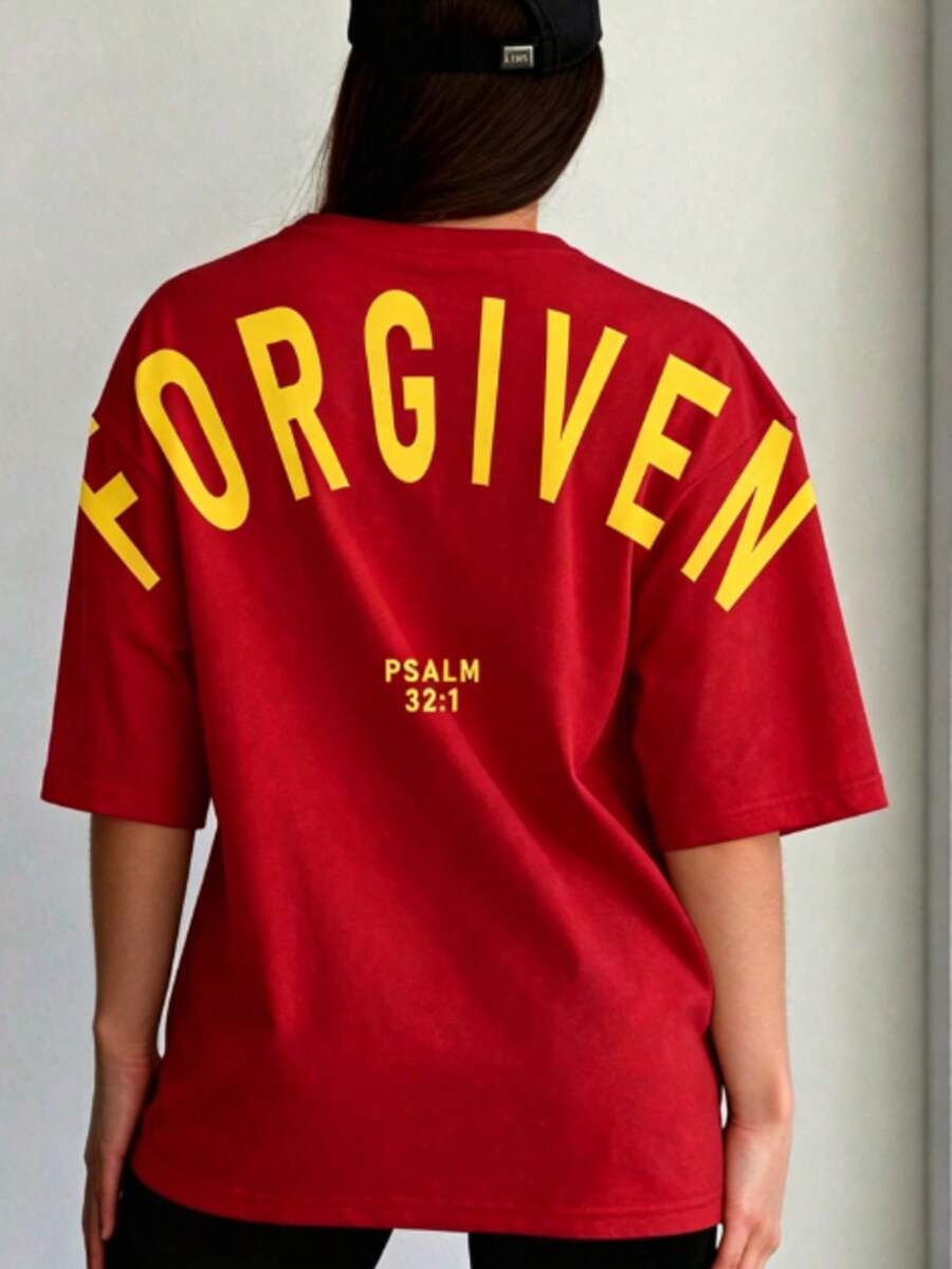 Forgiven Psalm 32:1 Hoodie - Cotton Material For Comfort & Breathability Ideal For Casual & Sporty Outfits - 紅色 - 查看 1