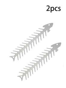 1/2 piezas Pinchos para barbacoa de acero inoxidable con forma de espina de pescado, adecuados para carne de res, pollo, verduras y camarones. Accesorios de barbacoa de metal duradero, utilizados para asar a la barbacoa, accesorios de barbacoa, utensilios de cocina. Superficie de metal lisa, metal de alta calidad. - Múltiples estilos - Ver 9
