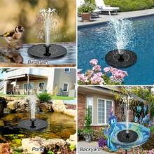 Outdoor Solar Fountain With Interchangeable Nozzles,Solar-Powered Floating Fountain Pump , DIY Solar Water Fountain Kit Natural Aesthetic, Easy Installation For Garden, Pond, Terrace, Pool, Courtyard & Rockery - Black - View 5