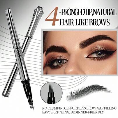 4-Prong Eyebrow Pencil, Precise Brush Tip Creates Natural-Looking Eyebrows, Long-Lasting All Day