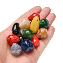 10pcs Vibrant Color Acrylic Beads, Random Colors, Smooth Stone-Like Texture With Gradient Patterns, Suitable For DIY Jewelry Making, Bracelets, Necklaces, Pens, Phone Charms, Bag Accessories, And Craft Projects - Multicolor - View 5
