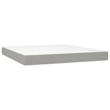 vidaXL Boxspringbett mit Matratze Hellgrau 180x200 cm Stoff - Gris - Voir 5