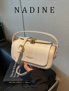 Women's Fashion Shoulder Bag, Casual Versatile Small Square Handbag, Suitable For Outings, Travel, Shopping - White - View 9