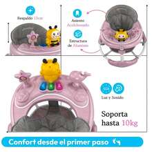 THE BABY SHOP Andadera C/ Tapete Saltarín Abeja Musical Mod Tek-203 - Rosa - Ver 4