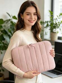 1 Túi Tote Laptop Chần Bông, Túi đựng máy tính 9-14 inch, Túi Bảo Vệ Màu Trơn, Túi Nhỏ, Túi Đính Kèm Tài Liệu, Túi Đựng Máy Tính, Túi Mang Máy Tính, Túi Đựng Máy Tính Thời Trang Cho Nữ, Dành Cho Mac Book, HP, Máy Tính Bảng, Túi Xách Tay 9-14 inch, Dành Cho iPad Air 4 5 Pro 11 Mini 5 6, Túi Chống Sốc, Túi Túi Dành Cho Nữ/Nữ Sinh Viên/Học Sinh Đi Làm/Du Lịch/Nghỉ Hè - Hồng - Xem 7