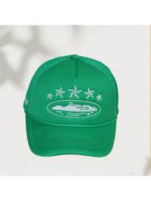 新款欧美棒球帽，邮轮刺绣，卡车帽，五角星网眼帽，时尚星形设计 - 五顆星 - 查看 7