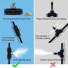 Lifeegrn Misting Cooling System: Outdoor Mister System For Patio, 20 FT Misting Line+5 Mist Nozzles+3/4" Brass Adapter Garden Trampoline Greenhouse - 40 FT - View 2