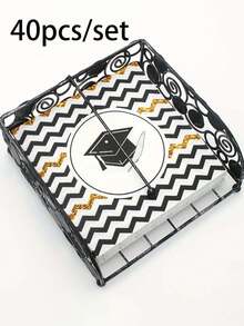 40pcs Graduation Party Napkins - Perfect For School, College And High School Graduation Celebrations | Disposable Napkins Suitable For Graduation Ceremony, Photo Booth And Family Graduation Party - Graduation Cap Printed Napkins - View 13