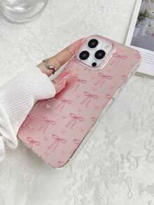 一款时尚透明亮面蝴蝶结印花手机壳，兼容苹果系列， 11/12/13/14/15 Pro Max 系列，以及 Galaxy A04/A05/A13/A14/A15/A24/A25/A35/A54/A55/S23/S24 系列。 - 彩色 - 查看 3