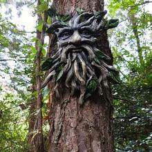 Resin Tree Spirit Figurines, Rustic Style Resin Crafts, Suitable For Hanging In Gardens, Outdoors And Other Decorative Spaces. Also Suitable For Home Decor. - A - View 2