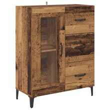 vidaXL Highboard Wandmontiert Altholz 69,5 x 34 x 180 cm Holzwerkstoff - Castano - Visualizzare 5