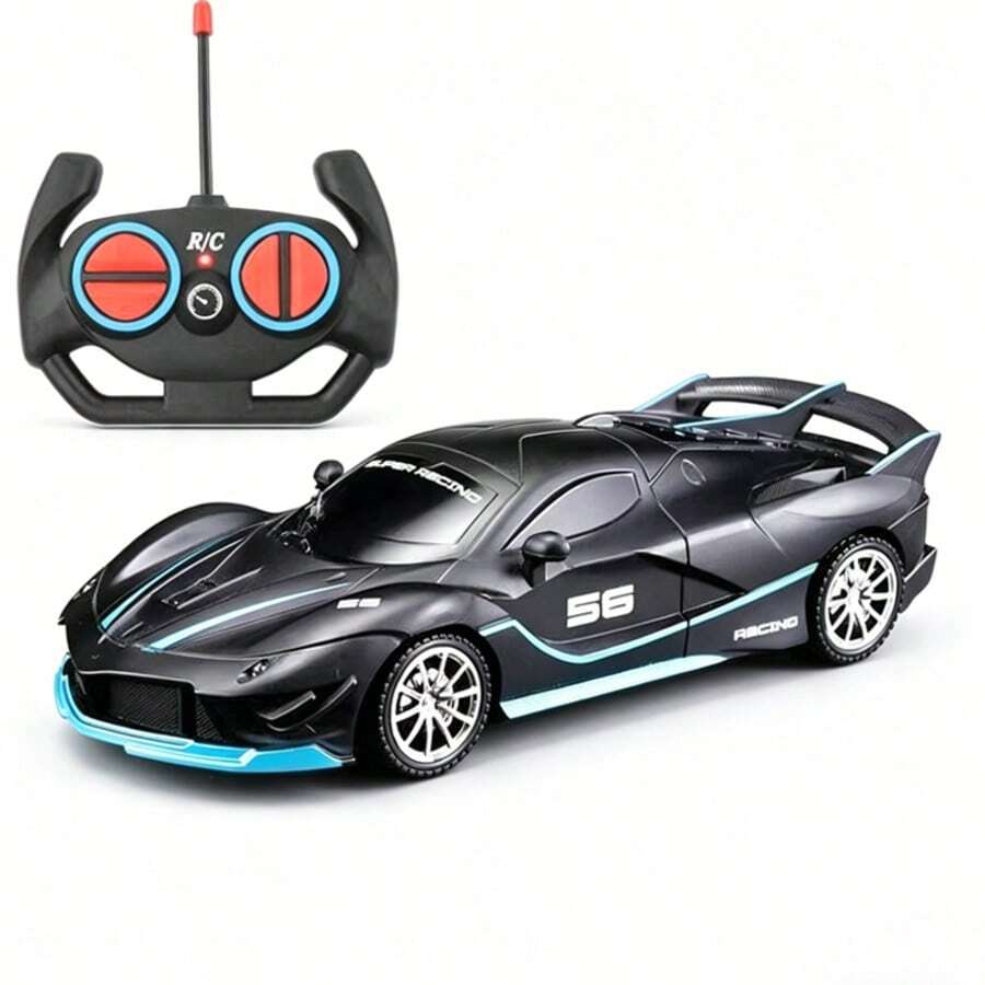 1:18 Scale Remote Control Car, High-Speed Drift Racing Car With Bright LED Lights, Non-Slip Rubber Tires, Electric Toy Car For Indoor And Outdoor Use, Birthday Gift For Boys