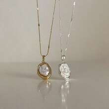 Dây chuyền bất đối xứng phong cách lạnh lùng dành cho nữ, thiết kế retro độc đáo, đơn giản nhưng cao cấp, thanh lịch và đa năng, dây chuyền ngang xương quai xanh. - vòng cổ ngọc trai không đều - Xem 2