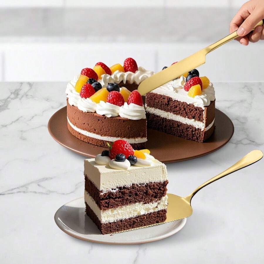 1 Bộ dao cắt bánh bằng thép không gỉ, dao cắt tráng miệng, dao cắt bánh mì, dao cắt bánh cưới, sinh nhật, dao cắt pizza - Xem 1