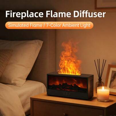 JFBONIN Fireplace Flame Design Essential Oil Diffuser With Remote Control, Suitable For Bedroom And Home Atmosphere Enhancement