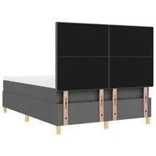 vidaXL LED Boxspringbett Mit Matratze Dunkelgrau 140 X 200 Cm Stoff - Gris - Voir 10
