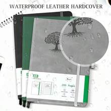3 Pack Notebook Journal for Work Leather Journal 100GSM Lined Paper Hardcover Notebooks for Office School Supplies Grey and Black and Green - negroverdegris - Ver 4
