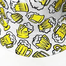 1pc Personalized Beer Print Bucket Hat, Fashionable, For Party, Beach, Sun Protection - A - View 9