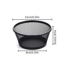 3个/5个装黑色网状笔筒和回形针收纳盒 - 适用于办公室和家庭桌面收纳 - 方便的笔筒和回形针收纳器，金属材质，开学季必备 - 彩色 - 查看 3