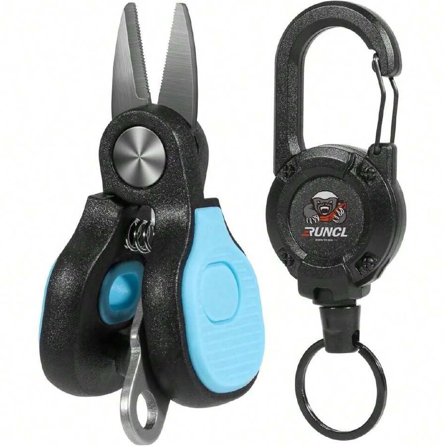 Mini Fishing Scissors Line Cutter, Compact Stainless Steel Blades With Non-Slip Handle, Micro Serrated Multi Tool For Braided Fluorocarbon Mono Lines, Saltwater & Freshwater Fishing Gear,45069664 - Blue - View 1