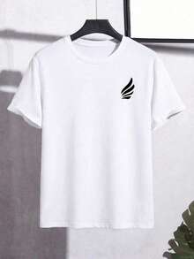 Men's Short-Sleeved T-Shirt With A Round Neck And Simple Design - White - View 2