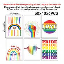 1/6 Stücke/Set LGBTQ+ Pride Leinwand Poster, Regenbogen-Themen Wandkunst Dekoration, lebendiges mehrfarbiges Design, mit den Zitaten "Happy Pride", "Love Is Love", "Love Is Never Wrong", Gleichberechtigung & Inklusion Heimdekoration, Gemälde, moderne Pride Month Wanddekoration, Wohnzimmer Schlafzimmer Apartment Ästhetik Ornament, minimalistischer Regenbogen-Muster, Innenraum Wandbehang Kunst, optional mit Rahmen - Mehrfarbig - Übersicht 19