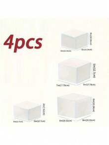 Acrylic Buffet Risers, 3 Pcs Buffet Table Food Risers With Hollow Bottom For Catering, Dessert, Jewelry And Figure Display - White Cube Nesting Risers For Party Decoration - White - View 14