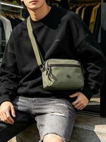 Bolso bandolera impermeable para hombres con múltiples bolsillos, bolso cruzado casual y ligero adecuado para el uso diario, viajes y compras - Verde - Ver 5