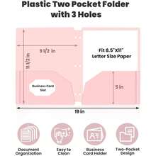 3 Hole Poet Folders (6 Pa, Pastel Color), Plastic Poet Folders For 3 Ring Binder, 3-Hole Punched Folder With Poets, For S, Students, Teachers, Office Staff Variant 2 - Nhiều màu 2 - Xem 2