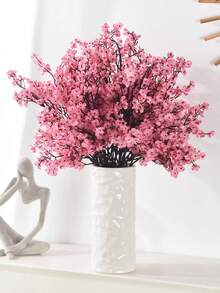1pc Artificial Flower Bouquet, Baby's Breath, Wedding Decor, Home Vase Decoration, Restaurant, Bedroom, Bathroom Decor, Valentine's Day, New Year Decoration, Outdoor Garden Floral, Photography Prop, Window Sill Arrangement - Pink - View 1