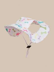 1pc Cute Polyester Anti-Wind Sun Hat With Ear Holes, Adjustable, Suitable For Small Pet Dogs To Wear Outdoors All Year Round - Multicolor - View 16