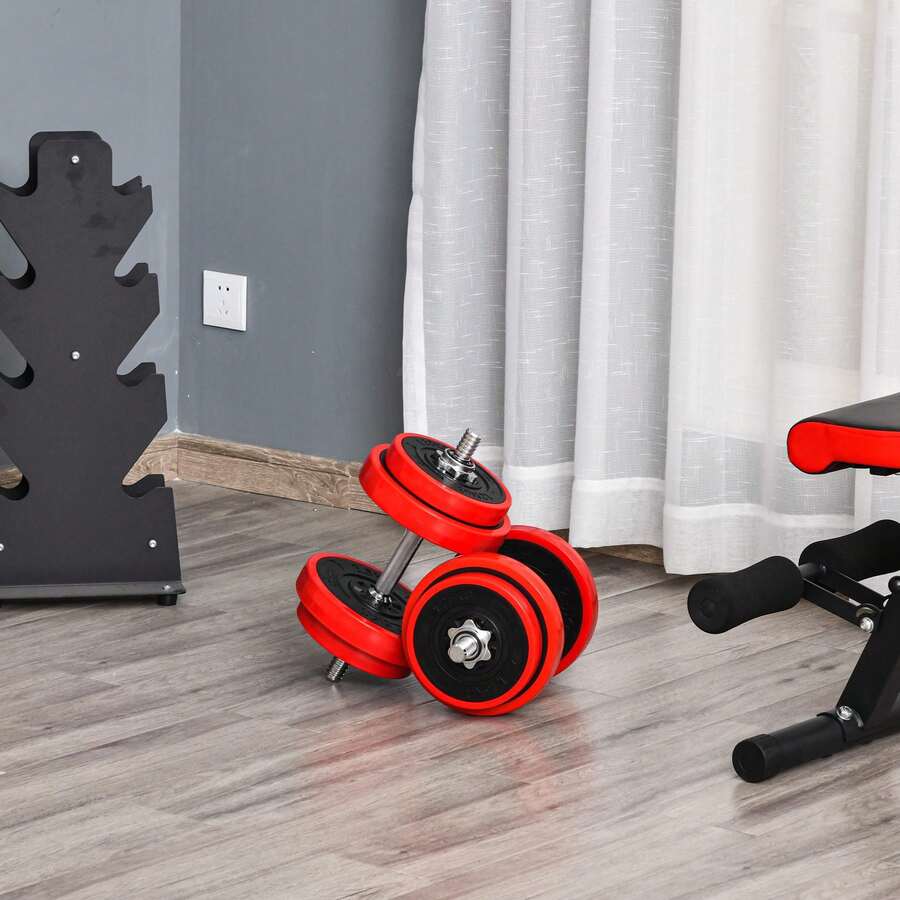 HOMCOM Estantería para barra de pesas de entrenamiento de fuerza - Negro - Ver 1