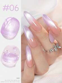 10毫升新款透明粉色猫眼凝胶指甲油，2026春夏流行超闪亮蓝紫色水晶猫眼美甲用品，粉色和蓝色美甲 - 彩色 - 查看 14