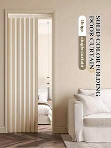 Foldable Elegant Bohemian Style Curtain With Stripes - Polyester, Heavy Duty Thickened Natural Drape, Magnetic Partition For Living Room, Bedroom, Kitchen - Easy Hand Wash, Multipurpose Home Decor, Farmhouse Theme Unlined Curtain, Living Room Curtain, Linen Texture Pleated Curtain Folding Door Window Curtain For Closet And Room Divider - M - View 10