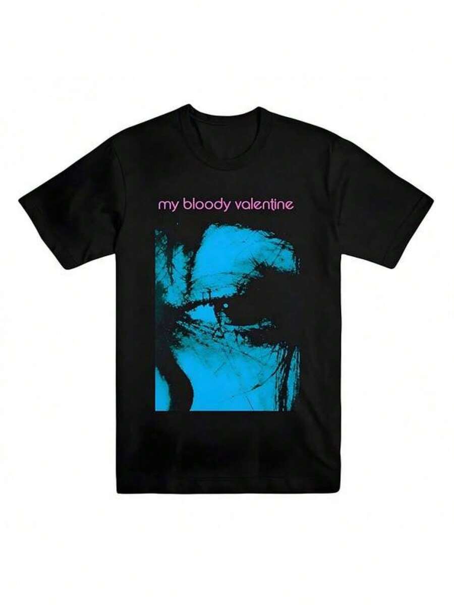 Uni T-Shirt Made Of Pure Cotton, 100% Cotton My Bloody Valentine Loveless 1992 Vintage Band T-Shirt - Uni Tee With Iconic Logo, Loose Fit For Men & Women, Casual Streetwear For Concerts, Festivals & Leisure Wear (Machine Washable), Summer T-Shirt, Blouse, Basic Tops, Tops. - màu đen - Xem 1