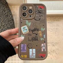 Marrón Nuevo Minimalista Avión Viaje Línea TPU Anti-Caída Totalmente Incluida Precisa Funda Protectora para compatible con fundas para iphone 11/11 pro/11 pro max/12/12 pro/12 pro max/13/13 pro/13 pro max/14/14 pro/14 pro max/15/15 pro/15 pro max/16/16 pro/16 pro max/17/17 pro/17 pro max - Estilo (1 pieza) - Ver 8