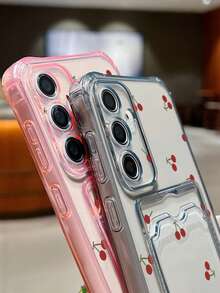 适用于 17/17 Pro/17 Pro Max/16/15/14/13/12/11 系列，1 件装 Ins Cherry 集成卡槽保护壳，防摔全包保护壳，适用于 17 Pro Max - 無色 - 查看 6