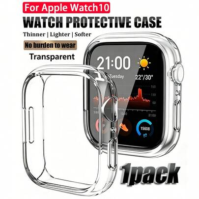 1 Gói - Ốp bảo vệ đồng hồ siêu mỏng, được làm từ chất liệu TPU cao cấp, độ truyền sáng trên 92%, gần như vô hình trên bề mặt đồng hồ. Tương thích với Series 10 (46mm)/Series 8/7 41mm/Series 8/7 45mm/Series 10 (42mm)/Series Ultra 49mm/Series 1/2/3 42mm/Series 1/2/3 38mm/Series 4/5/6 SE 40mm/Series 4/5/6 SE 44mm